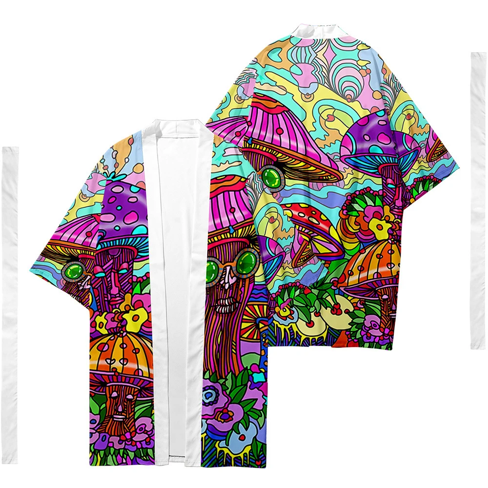 Kimono japonés psicodélico Mushrooms - Kf s b f f b d ba c a d ak - Tenue de festival
