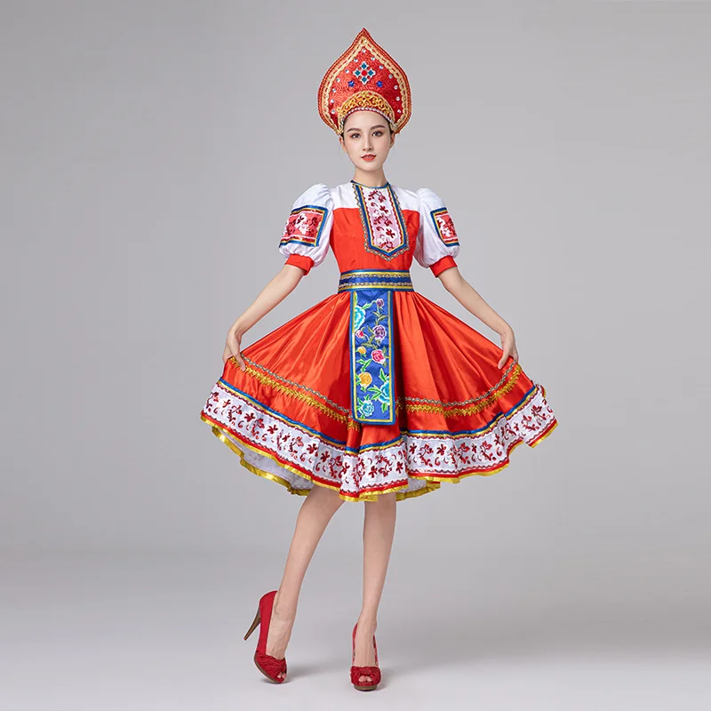 Vestido nacional tradicional ruso de danza - Kf sd ef b c b f fh - Tenue de festival