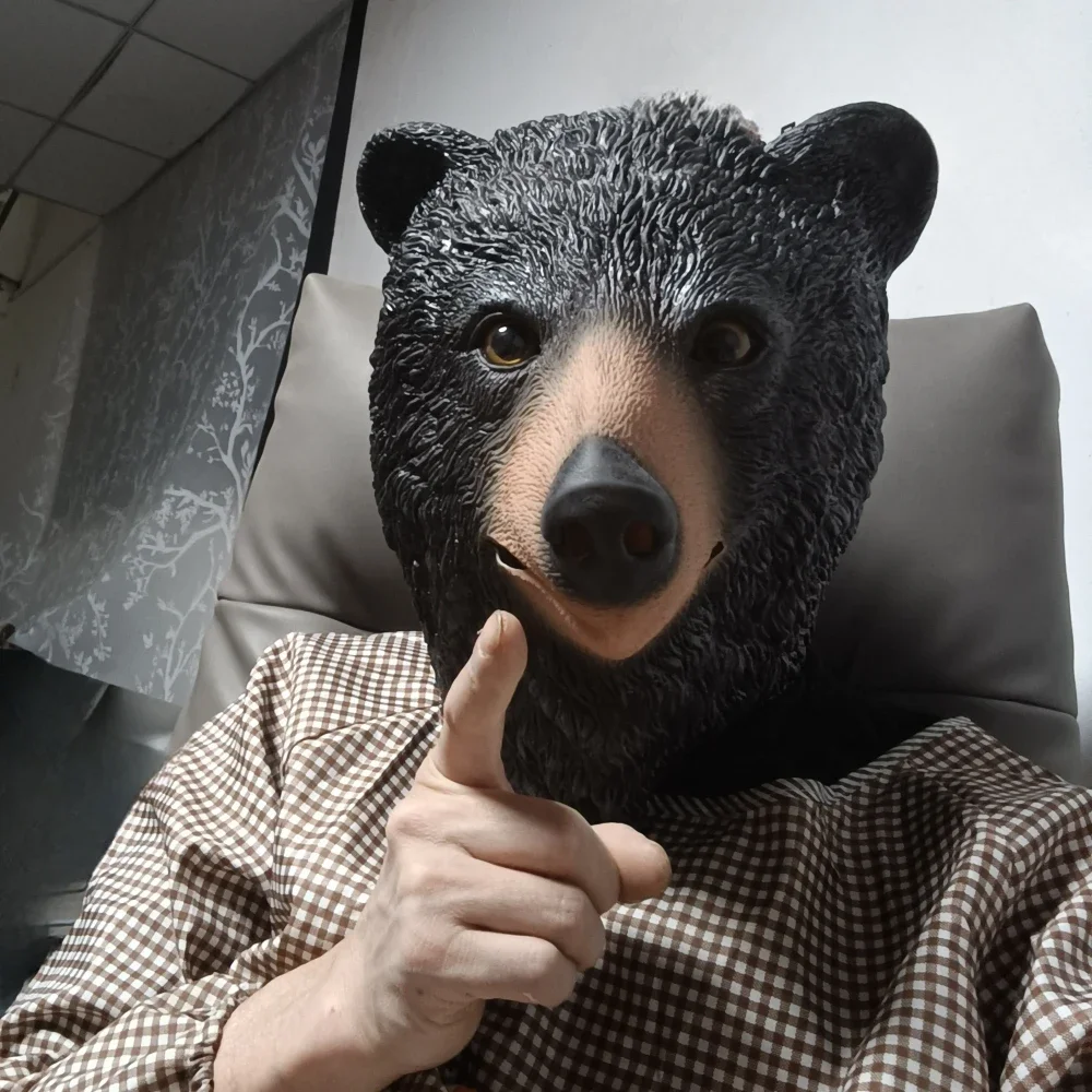 Máscara de oso grizzly de látex - Kf sf f ea e bcb c cac ff cdq - Tenue de festival