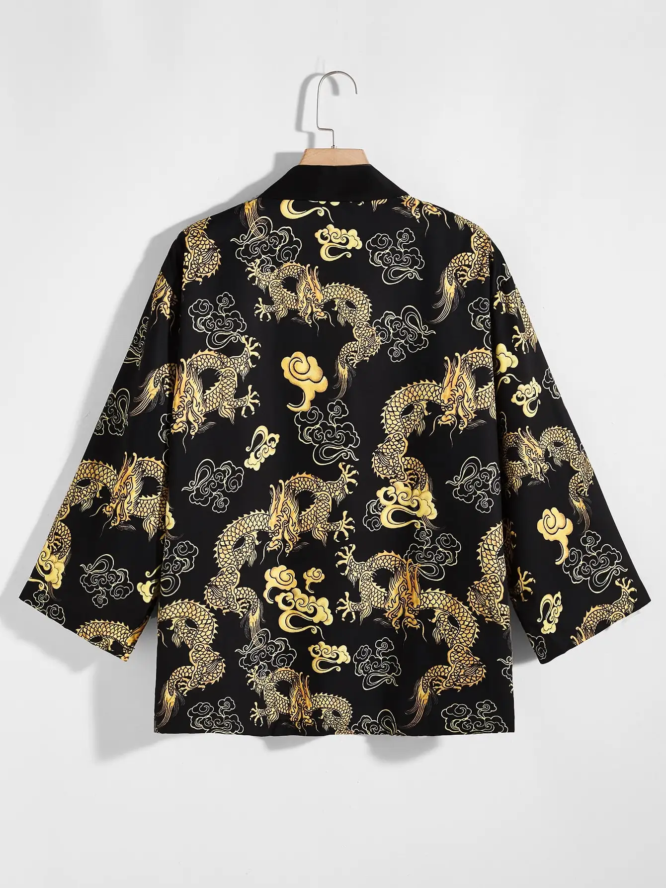 Kimono japonés estampado dragón dorado para hombre - Kf sfdf e bc a d fedb cl - Tenue de festival