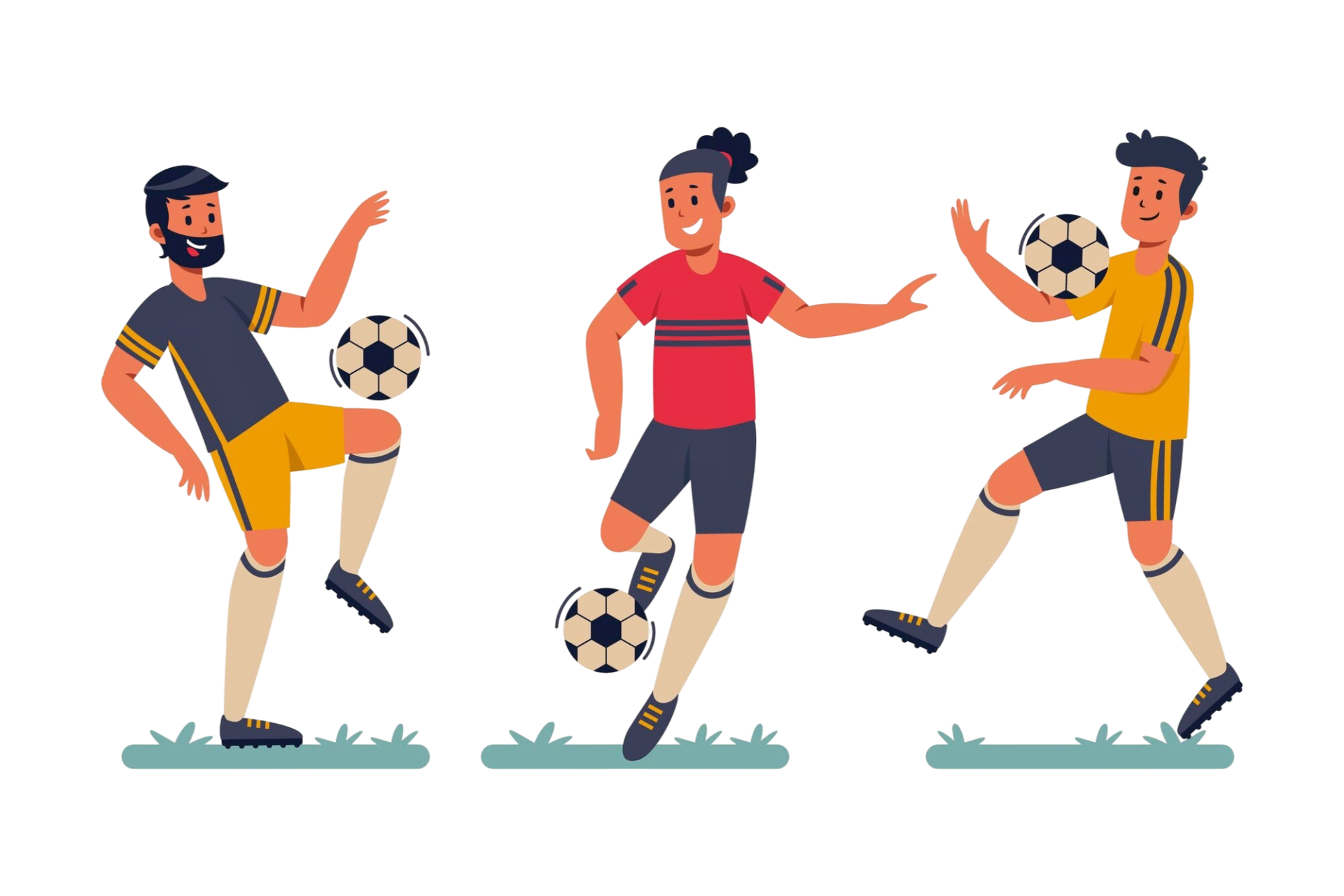 Máscara de «Diego Maradona» de látex 2 Bannière - Football - Flat football players illustration - Tenue de festival
