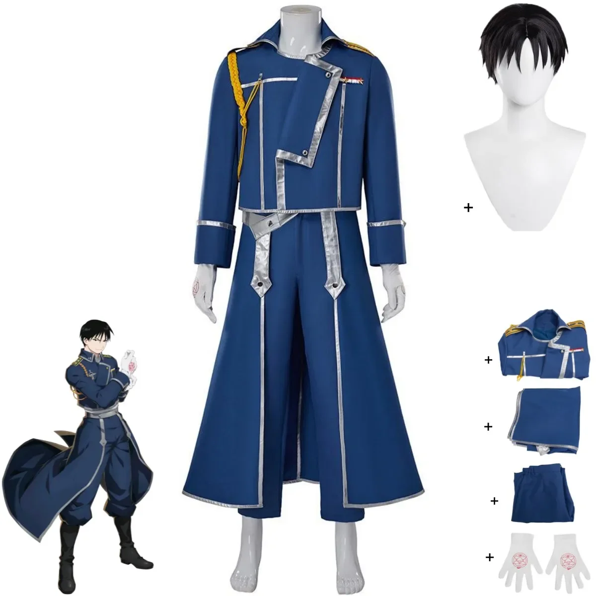 Disfraz de cosplay "Roy Mustang" en Fullmetal Alchemist (con peluca) - Kf s a e bef a e c fh - Tenue de festival