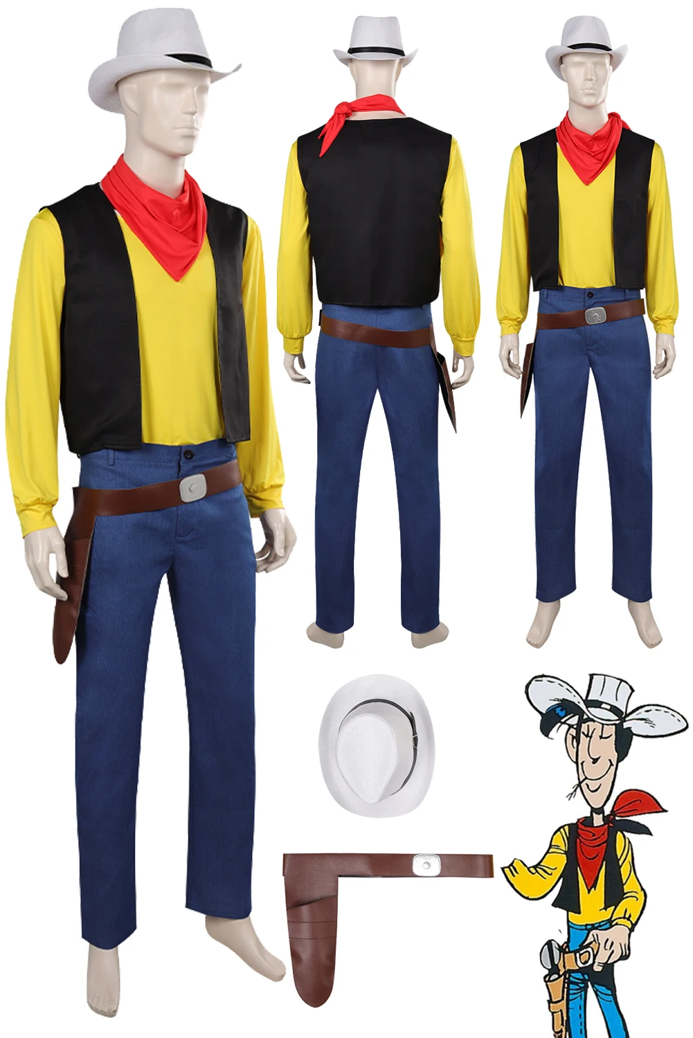 Disfraz de cosplay “Lucky Luke” el vaquero - Kf sb bd b bd a dbf - Tenue de festival