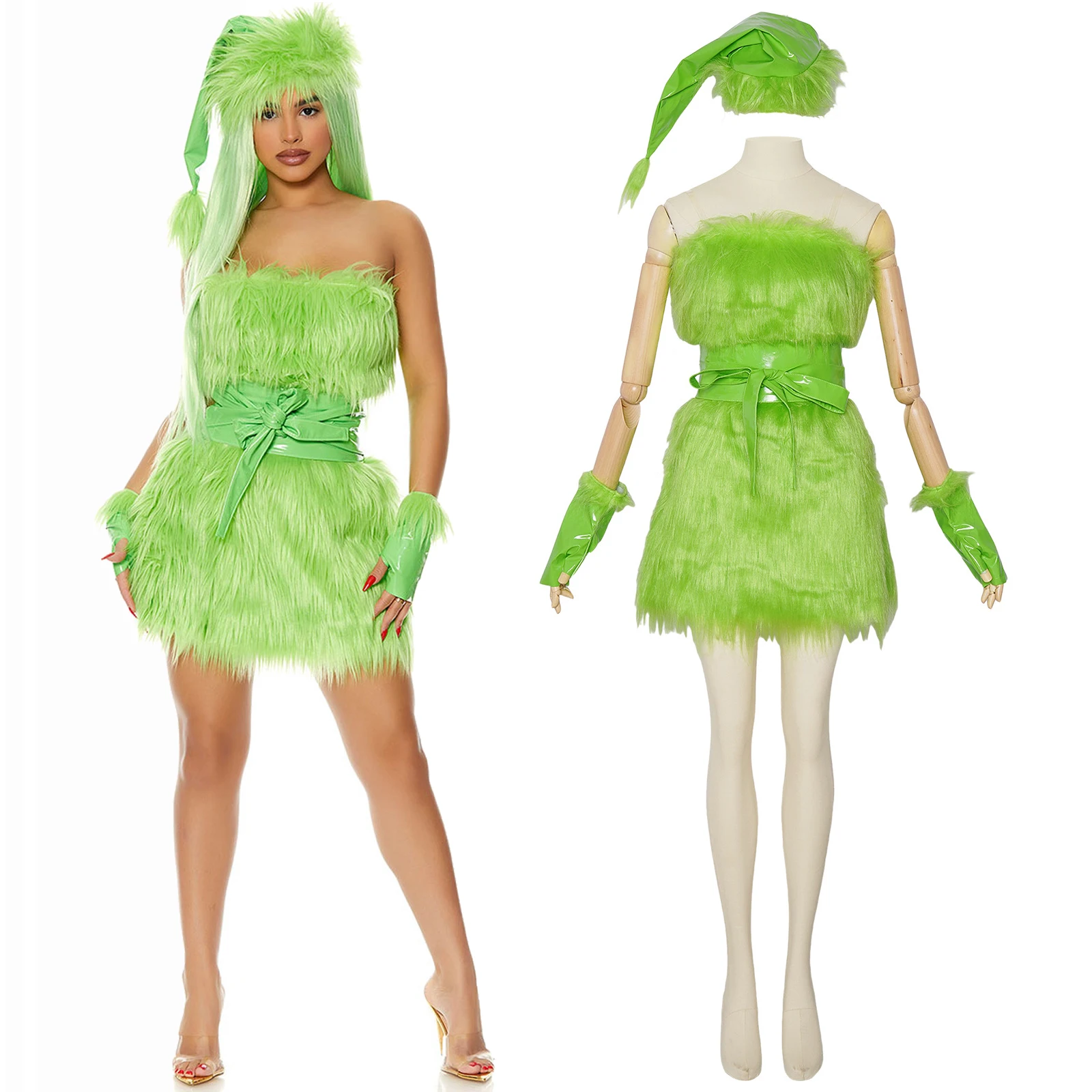 Monos de cosplay de "Grinch" para mujer - Kf sd ccc f ee d b e j - Tenue de festival