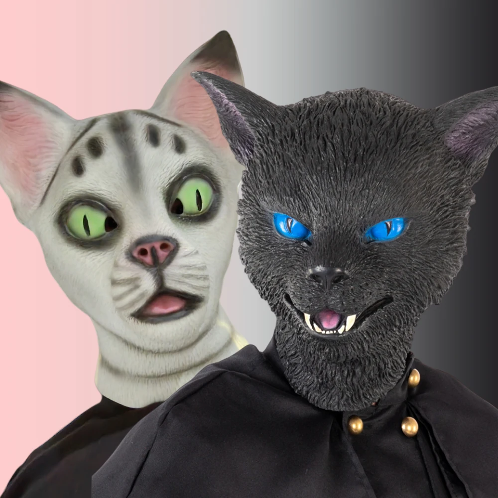 Máscara de gato de látex - Kf sda e e be ea cb t - Tenue de festival