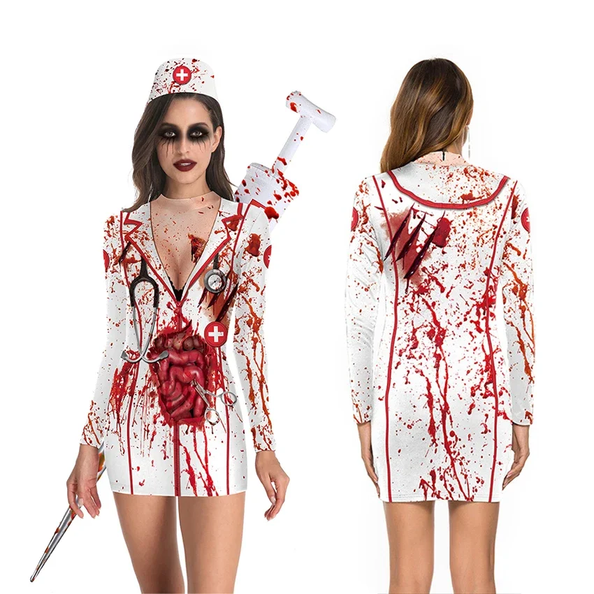Disfraz de enfermera con sangre para Halloween - Kf sdbef c c d c ebcffcg - Tenue de festival
