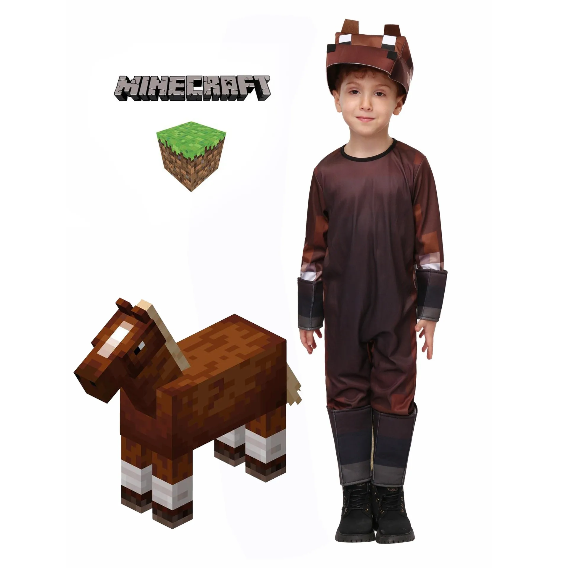 Disfraz de cosplay «Caballo» de Minecraft - Kf se f dc f e ec b a dfbe d dfq - Tenue de festival